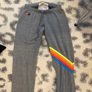Aviator Nation Women’s Chevron 5 Sweatpants - Heather Grey // Neon M